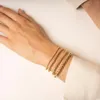 Strand Ccgood Stretch Armbänder für Frauen goldplattiert Perlenarmband Minimalist Boho Schmuck Stapelbare Pulseras Geschenk Gilr Freund