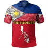 Men's Polos Philippines Flag Map Polo Shirts For Men 3D Printed Button Shirt Casual Loose Short Sleeve Summer Hawaiian Tops Street Tees