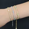 Bedelarmbanden trendy delicate dunne regenboog kleur email Mini hart liefde tennisketen bangle elegante armband hiphop verharde kubieke zir dh7j0