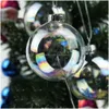 Kerstglas decoratie 6pcs feestbal helder baubble xmas ornament hanger bruiloft Diy Supply Event Round Memory Ball1 Drop deliv Dhwen 1