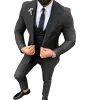 Pakken Men Pakken 3 stuks Slim Fit Casual Groomsmen Army Green Champagne Rapel Business Tuxedos for Formal Wedding (Blazer+Pants+Vest)