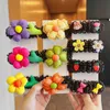 Haaraccessoires 2 pc's/set kinderen schattige zoete bloemen boog pruiken scrunchies rubberen bands meisjes mooie elastische haarbands kinderen haaraccessoires