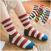 Kids Socks Breathable Cotton Baby Toddler Boy Girls Autumn Winter Spring Warm Trend Cartoon Sock For 1-12 Years Children Mti Color Dro Othfg