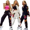 Gelegenheitsfrauen Harem Hosen Mode Schmetterling Druck Schweiß weibliche Unterteile lose Hosen Streetwear High Taille 185