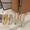 Slippels Comemore platte sandalen zomer open teen schoenen slippers muilezels muildieren muildschoens glides zoet 2024 dames Boheemian Pearl 40