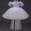 Vestidos de menina Vestido de festa de 1º aniversário para meninas tule renda princesa batismo bebê casamento dama de dama de bola vestidos de baile