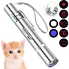 Pointers 3 in 1 Cat Playing Pointer Pen USB Cat Torch Toy Red Purple White LED Light Rechargable Cat Laser Toys Flashlight Cat Toy