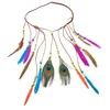 Hair Clips Colorful Hippie Leaf Headband Headdress Feather Beads Fashion Headwear Accessories For Women And Girls