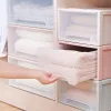 Bins 8/13L Stackable Storage Box Plastic Drawer Organizers Transparent Wardrobe Desktop Box Cabinet Closet Organizer Home Storage Bin