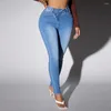 Women's Jeans High Waist Women Summer 2024 Fashion Versatile Casual Tight Asymmetric Denim Pencil Pants Female Y2k Trousers Streetwear