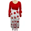 Повседневные платья Женщины стройное платье v Sece Dot Print Maxi с рюша
