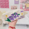 Pencil Case Embroidery Cosmetic Bags Cute Women Large Capacity Zipper Makeup Brushes Stationery Pen Storage