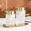 Distributore di sapone liquido in stile europeo bottiglia di schiuma in vetro creativo pressa metallo di alta qualità igiene delle mani in bottiglia in bottiglia