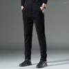 Men's Pants 2024 Spring Autumn Corduroy Trousers Clothing Stretch Slim Fit Casual Fashion Mens Business Work