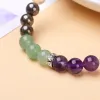 Brins jd pierre naturelle amethyste blanc cristal tigre œil hématite perle bracelet bacelet femmes reiki guérison des bracelets élastiques bijoux de yoga