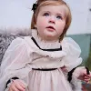 One-pièces bébé fille princesse en dentelle à manches bouffantes Rompte bébé enfant en bas âge à manche longue tutu