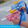 Brinquedos de armas transparentes totalmente automáticos pistolas de água brinquedo de alta pressão com grande capacidade para spray de água de verão na praia ao ar livre piscina de água brinquedosl2404