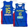 Impressão 2023 Copa do mundo Filipinas Jerseys de basquete 6 Clarkson 24 Dwight Ramos 15 de junho mar Fajardo 34 Ariel John Edu 16 Roger Pogoy 13 Jamie James Malonzo Blue Branco