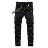 Jeans masculin Trade classique jean rétro rétro homme rythme mince décoration légère pli skinny pantalon denim mode extension stretch hop jeans jogger 240423