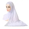 Etniska kläder H287 Amira Pull On Hijab med sjal wrap Pray Headscarf Stones Muslim Scarf Islam Full Cover Hat Turban Caps Bonnet