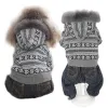 Rompers Vêtements pour chiens pour petits chiens printemps chaud luxe collier de fourrure moelleuse à capuche manteau de chien neige motif de flocon