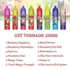 Original TORNADO 20000 Puff 20000 Rechargeable disposable vapes UZY TORNADO Display Pen E Cigarette Bang DIgital With 850mAh 28ml Battery 28ml Prefilled Vaper 20K