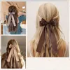 Fashion Girls Double Bows Hairpins Ins Kids Satin Bow Long Ribbon Hair Clip Children Princess Accessoires S1343