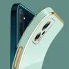 حالات الهاتف الخليوي الفاخرة Simple Square Plating Silicone Phone for Motorola Moto G Stylus (2021) G9 Plus Protection Soft Cover D240424