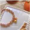 Strand Good Luck Moonstone Crystal Bracelet Lotus Seed Pod Pendant Hand Rope Fashion Artistic Elegance Women Girl