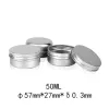 Bottles 24/96pcs 50ml Round Tin Cans Aluminum Candle Jars Empty Sample Refillable Bottles Tea Pot Metal Box Kosmetyki Voyage Accessoire