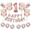 Decorazione per feste 1Set Happy Birthday Letter Balloons 16 poil Ballons Decorations Regali per matrimoni in oro rosa