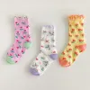 Socks Children's Socks in Spring and Summer Thin Rainbow Mesh Socks Amusement Park voor jongens en meisjes drie paren