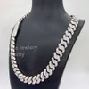 Hand Setting 15mm 3 Row High End Custom Vvs1 Moissanite Diamond Lab Cuban Link Necklace Men