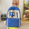 Rucksack weibliche Taschen im Verkauf 2024 Hochqualität große Kapazität farbige Reißverschlüsse Nylon Bag Multi -Pocket Student Student