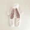 One-Pieces Baby Surren warmes Vlies Neugeborene Jungen Kleidung Frühling Winter Baby Girls One Stück Kaninchen-Outfit Baby Nachtwäsche Pijama Bebe