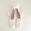 Endelar baby rompers varm fleece nyfödda pojkar kläder vår vinter baby flickor en bit kanin outfit baby sömnkläder pijama bebe