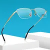 Lunettes de soleil Frames Puranium Eyeglass Men Optical Frame Prescription Lunes Spectacle Business Half Rim 146 mm Temple