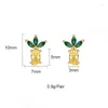 Stud Earrings TIANDE Gold Color Cute Pear For Women Yellow Zircon Piercing Small Fruit 2024 Fashion Jewelry Wholesale