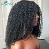 Perruques Kinky Curly V partie Wig Hoils Human 4c pour femmes noires