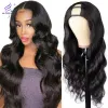 Wigs Body Wave U Part Wig 30 Inch Glueless Human Hair Wigs For Women Brazilian Hair Wavy U Part 150% Density Natural Black Cheap Wig