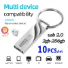 10 adet sürücü/lot metal su geçirmez usb flash sürücü çubuğu usb 2.0 flaş disk 32GB 64GB 128GB CLE USB kalem sürücü anıları PC için depolama