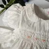女の子のドレスベイビーリトルガールズホワイトスモック2024年夏プリンセスエレガント刺繍3 4 5 6 7歳の子供服