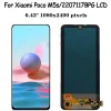 Står 6.43 '' AMOLED för Xiaomi Poco M5S LCD -pekpanelens skärm Digitizer Assembly Ersättare för POCOM5S 2207117BPG LCD med ram