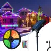 Strips RVB Solar LED Light IP67 Imperméable jardin extérieur décoration de Noël Garland Noël corde solaire String Light Fairy Strip 5m