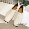 Casual schoenen beknopte stijl bruin lederen vierkant teen platte echte dames hoogwaardige loafers comfortabele wandeling