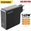 Chargers 140W GAn PD Charge rapide Head USB Type C Charger ordinateur portable 100W pour MacBook Air M1 M2 Pro iPhone Samsung 65W Tablet Télecteur Chagers