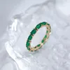 Clusterringen Kinel Full Opal Green Natural Zirkon Damesring 585 Rose Gold Vintage Wedding Bride Sieraden Luxe ontwerp Gift voor meisje