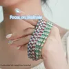Chine en gros Starsgem Round Shape Engagement de luxe 14K Gold Emerald Ruby Sapphire et Moisanites Bracelet de tennis