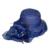 Dames fascinators millinery kerk hoed elegante strik brede rand hoeden fedora dames zomer opvouwbare zon cap 240412