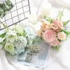 Fiori decorativi rose artificiali fiore finto bianco seta bianca peonia di alta qualità blu sposa bouquet arredamento per matrimoni accessori per la casa artigianato